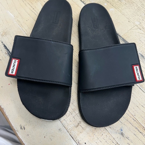 Hunter Black Original Moulded Slides – Women’s Size 10 (Men’s UK 8) - Picture 2 of 7